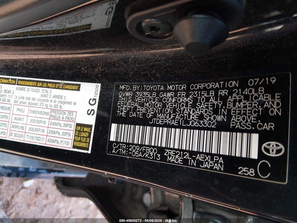 JTDEPRAE1LJ063302 2020 TOYOTA COROLLA photo no. 9