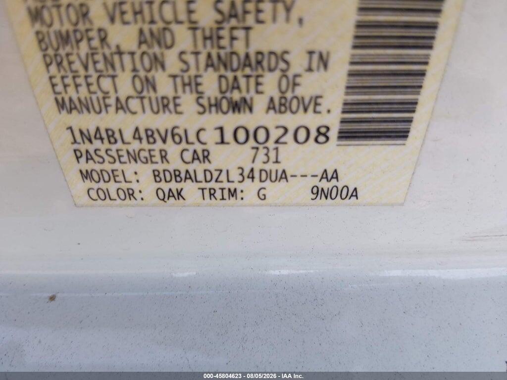 1N4BL4BV6LC100208 2020 NISSAN ALTIMA photo no. 9