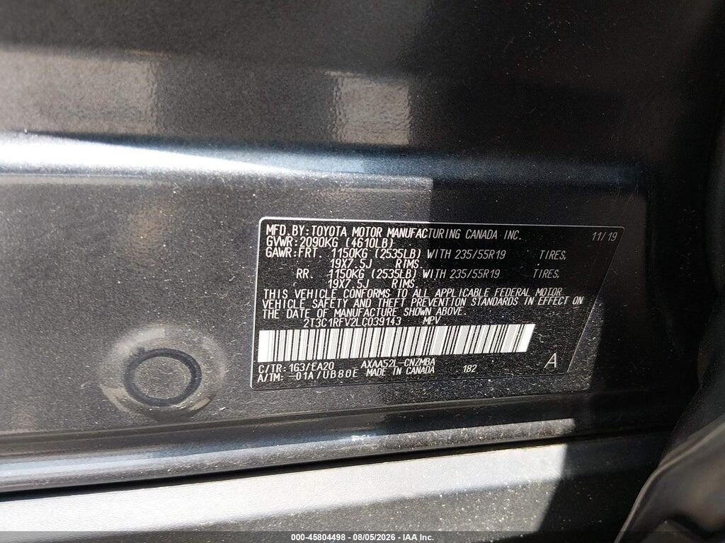 2T3C1RFV2LC039143 2020 TOYOTA RAV4 photo no. 9