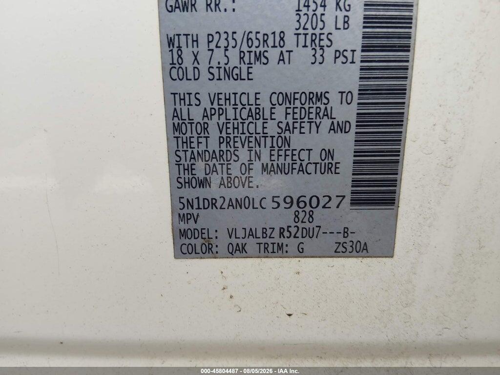 5N1DR2AN0LC596027 2020 NISSAN PATHFINDER photo no. 9