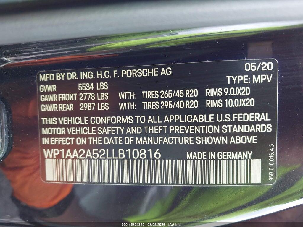 WP1AA2A52LLB10816 2020 PORSCHE MACAN photo no. 9