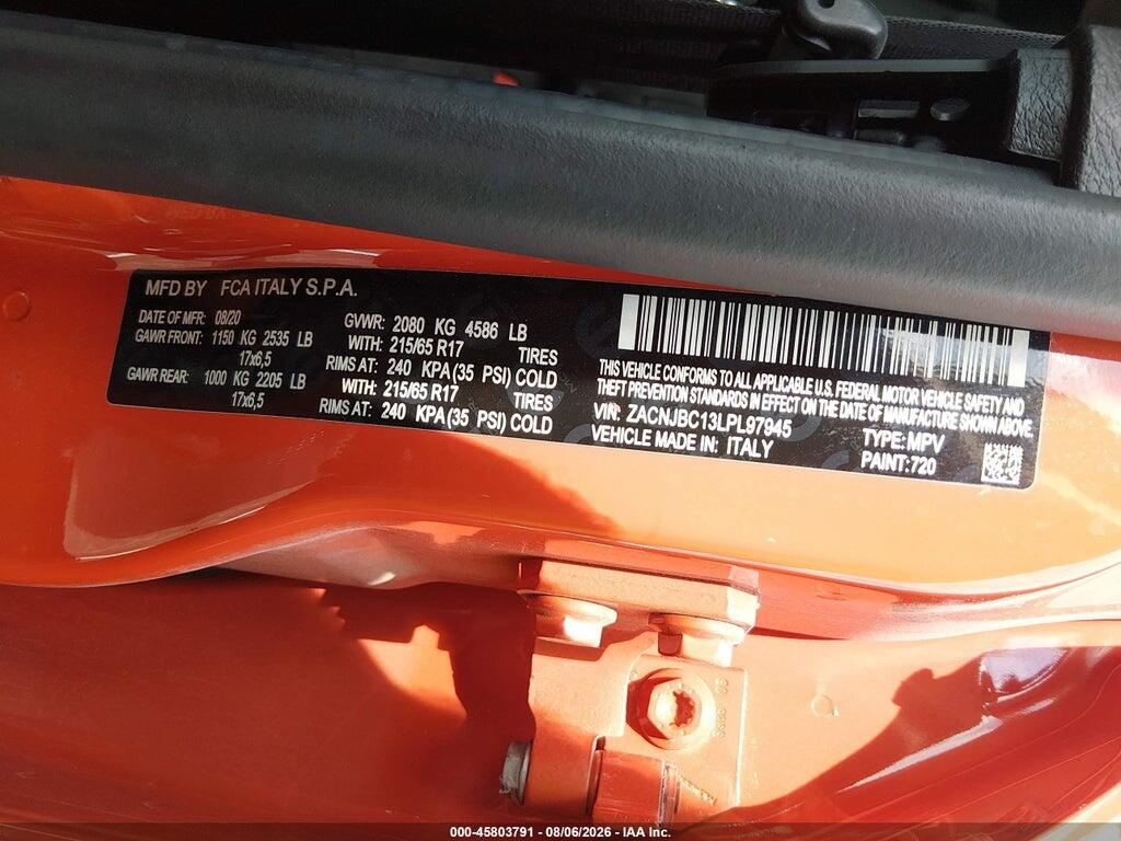 ZACNJBC13LPL97945 2020 JEEP RENEGADE photo no. 9