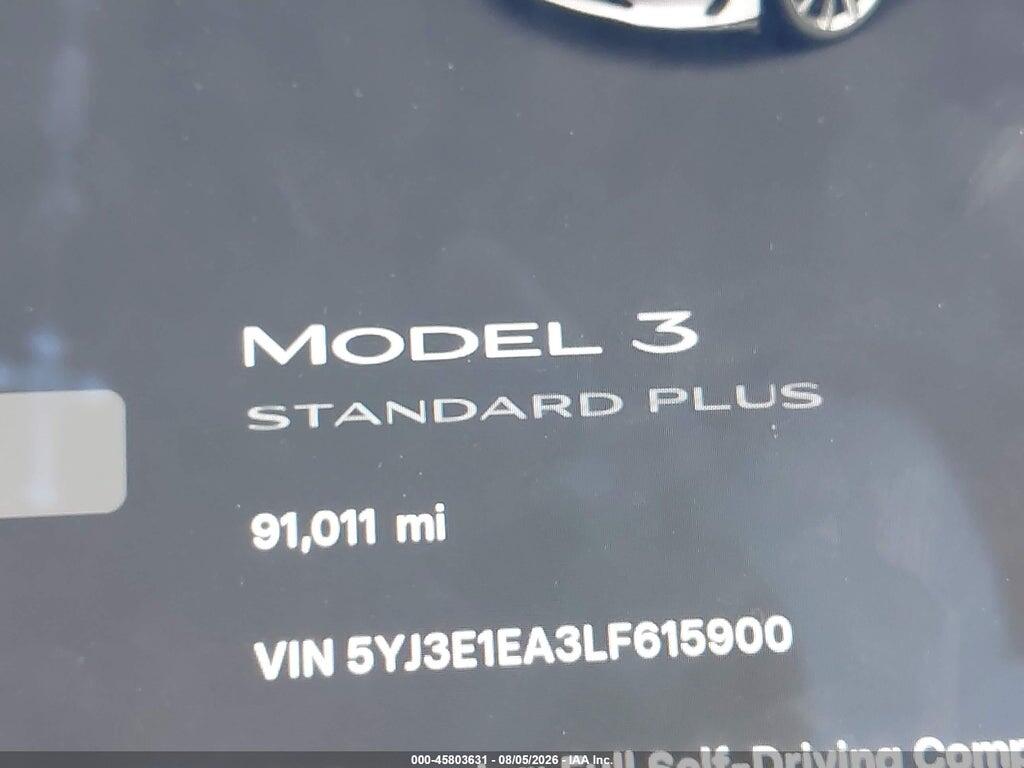 5YJ3E1EA3LF615900 2020 TESLA MODEL 3 photo no. 7
