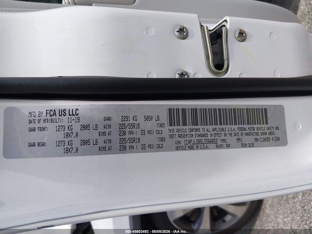 1C4PJLDB5LD560652 2020 JEEP CHEROKEE photo no. 9