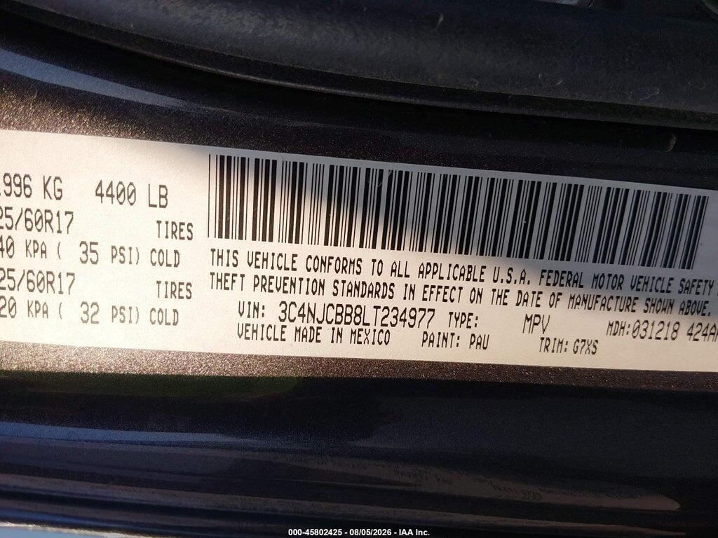 3C4NJCBB8LT234977 2020 JEEP COMPASS photo no. 9