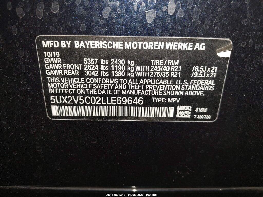5UX2V5C02LLE69646 2020 BMW X4 photo no. 9