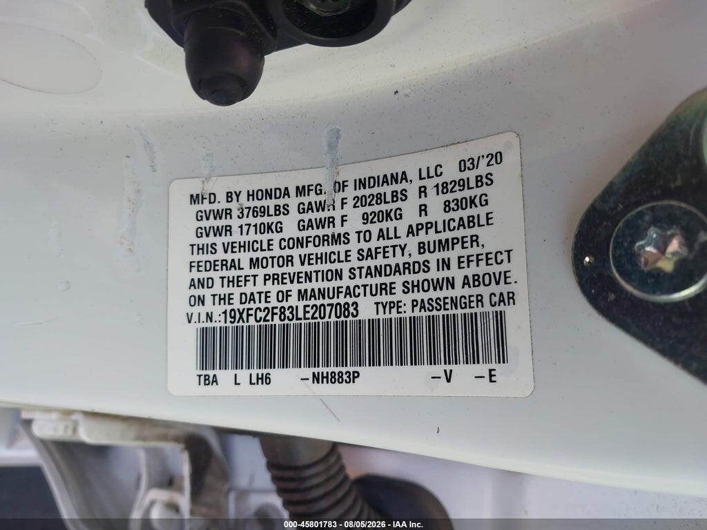19XFC2F83LE207083 2020 HONDA CIVIC photo no. 9