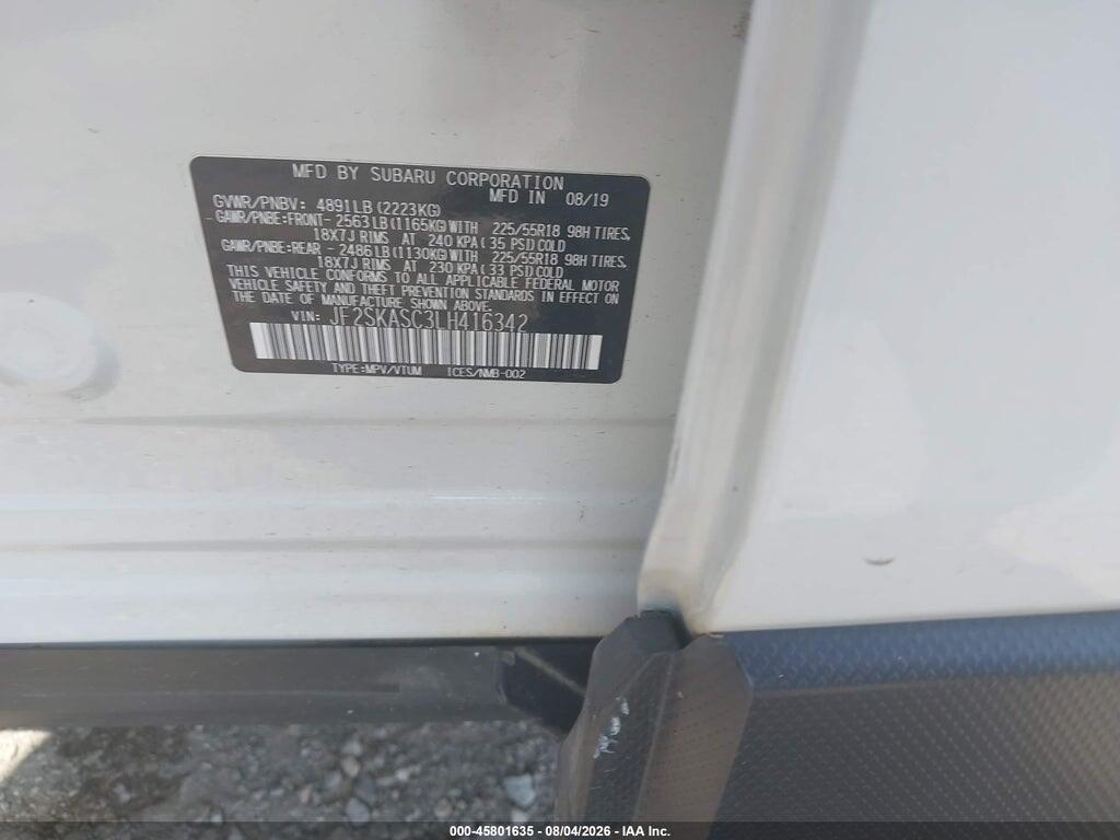 JF2SKASC3LH416342 2020 SUBARU FORESTER photo no. 9