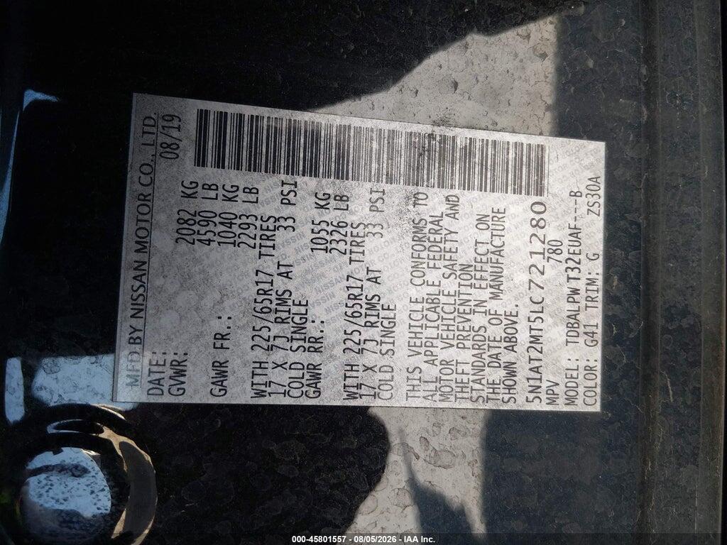 5N1AT2MT5LC721280 2020 NISSAN ROGUE photo no. 9