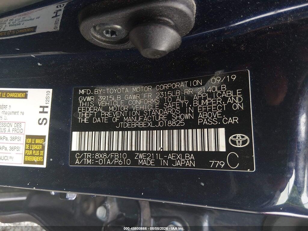 JTDEBRBEXLJ018825 2020 TOYOTA COROLLA photo no. 9