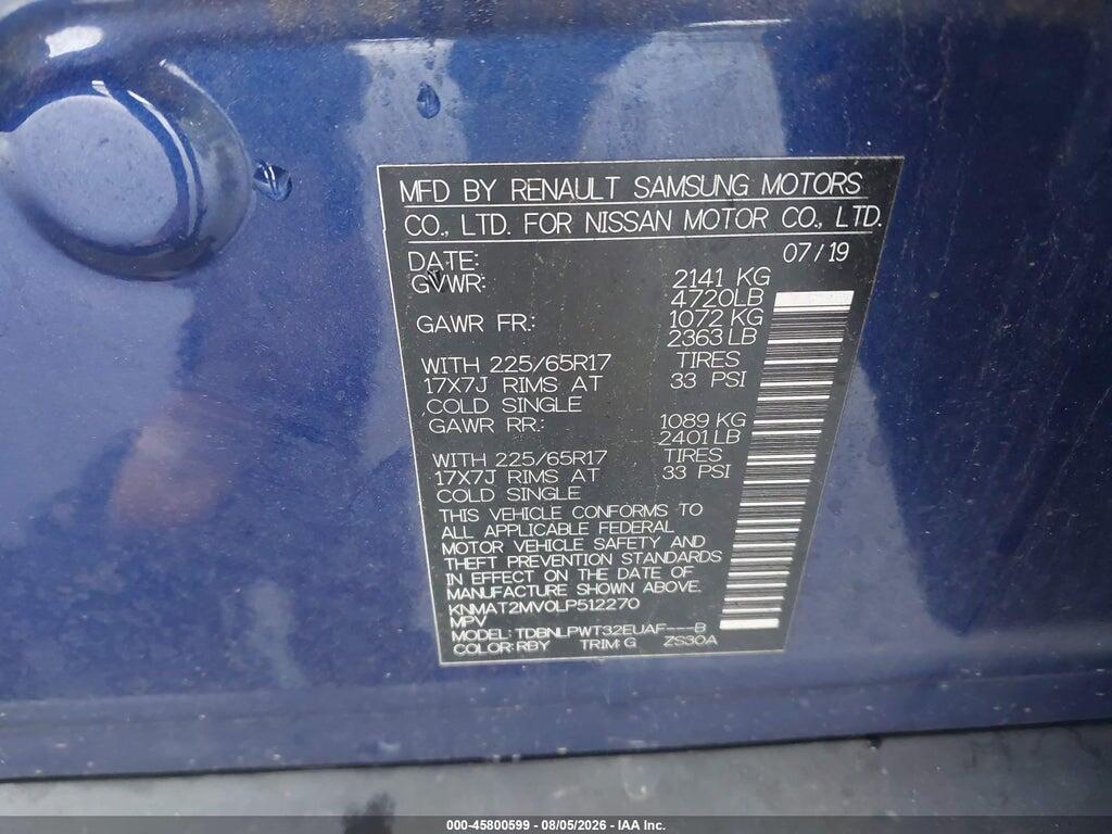 KNMAT2MV0LP512270 2020 NISSAN ROGUE photo no. 9