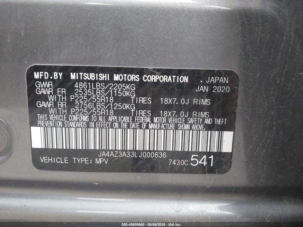 JA4AZ3A33LJ000636 2020 MITSUBISHI OUTLANDER photo no. 9