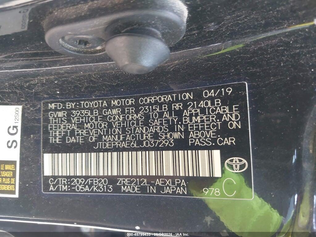 JTDEPRAE6LJ037293 2020 TOYOTA COROLLA photo no. 9