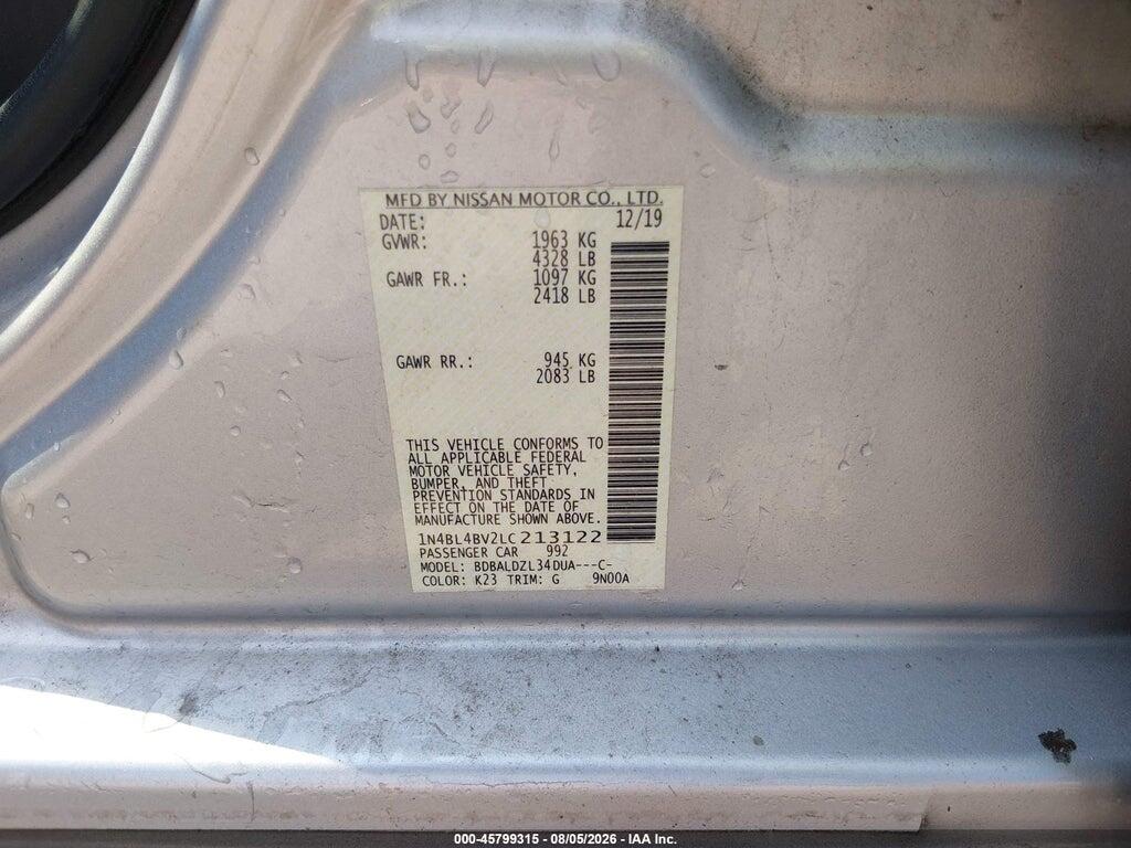 1N4BL4BV2LC213122 2020 NISSAN ALTIMA photo no. 9