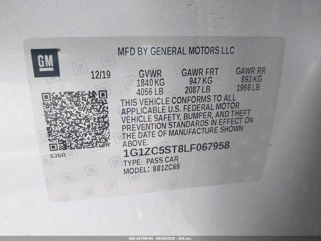 1G1ZC5ST8LF067958 2020 CHEVROLET MALIBU photo no. 9