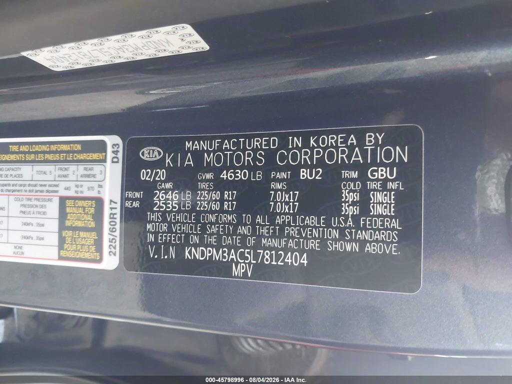 KNDPM3AC5L7812404 2020 KIA SPORTAGE photo no. 9
