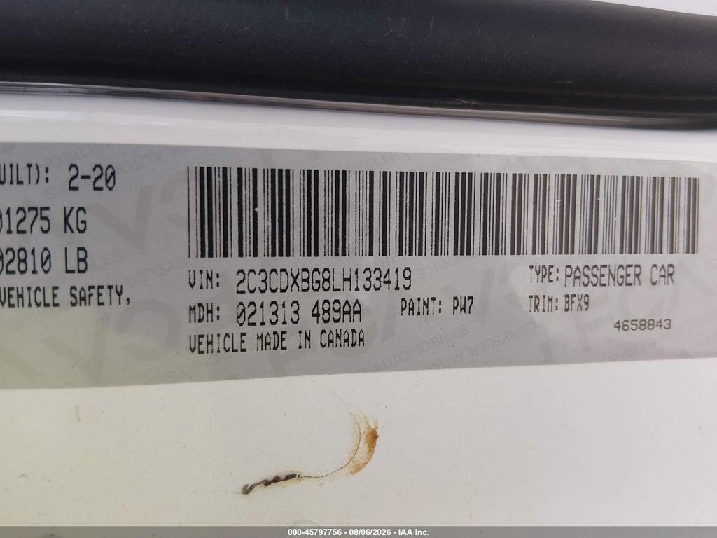 2C3CDXBG8LH133419 2020 DODGE CHARGER photo no. 9