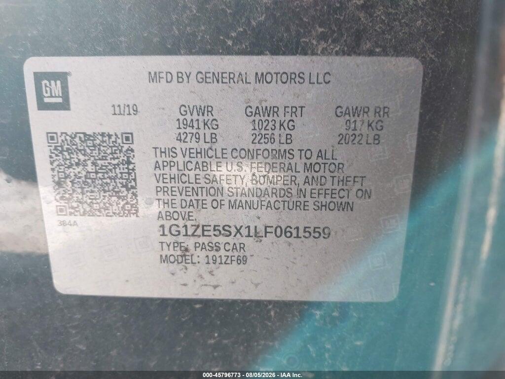 1G1ZE5SX1LF061559 2020 CHEVROLET MALIBU photo no. 9