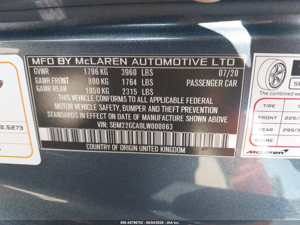 SBM22GCA9LW000863 2020 MCLAREN GT photo no. 9