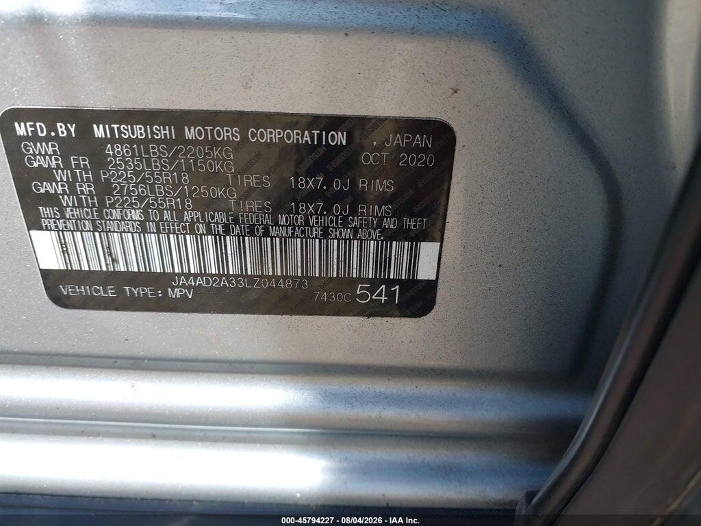 JA4AD2A33LZ044873 2020 MITSUBISHI OUTLANDER photo no. 9