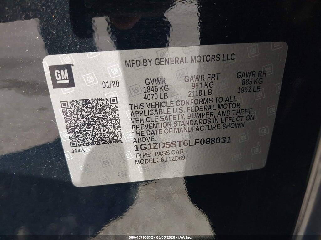 1G1ZD5ST6LF088031 2020 CHEVROLET MALIBU photo no. 9