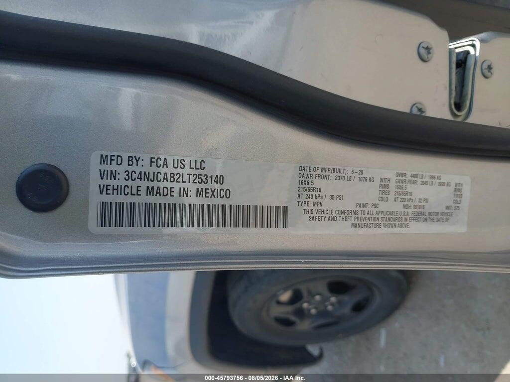 3C4NJCAB2LT253140 2020 JEEP COMPASS photo no. 9