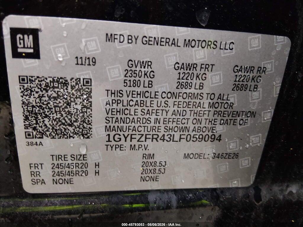 1GYFZFR43LF059094 2020 CADILLAC XT4 photo no. 9