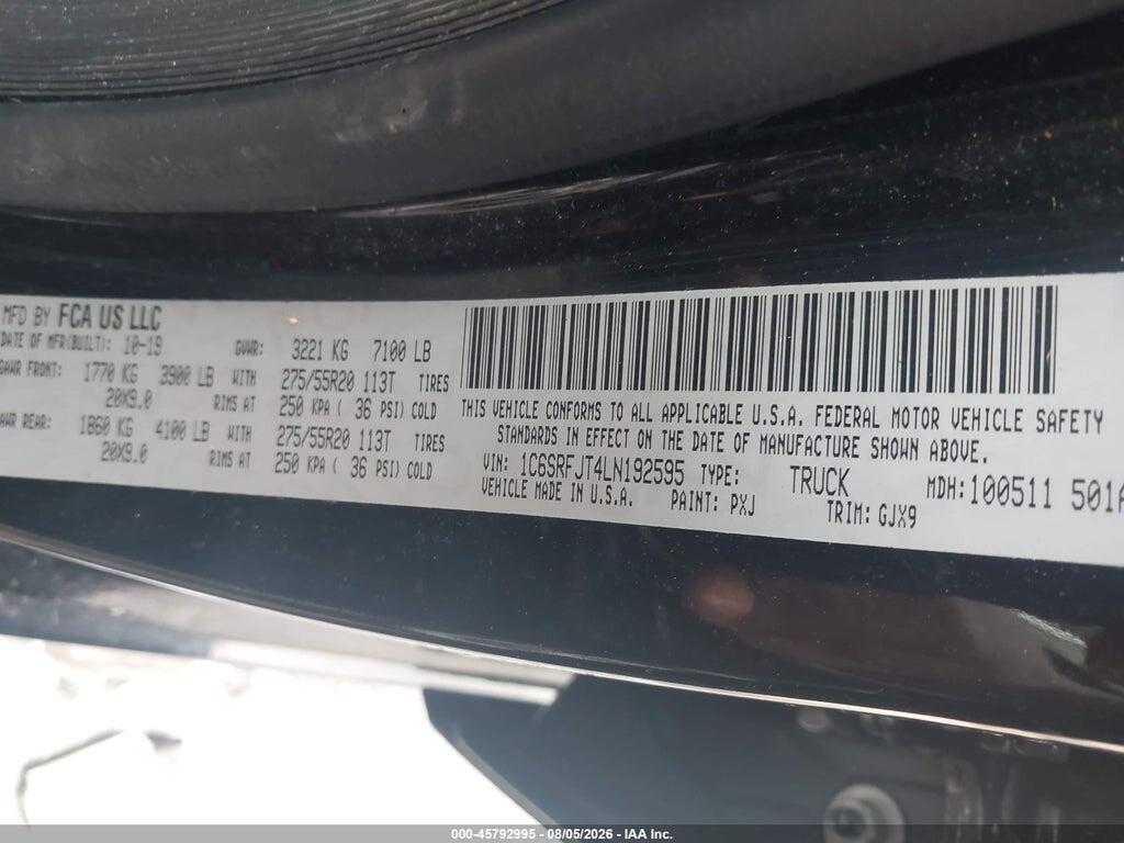 1C6SRFJT4LN192595 2020 RAM 1500 photo no. 9