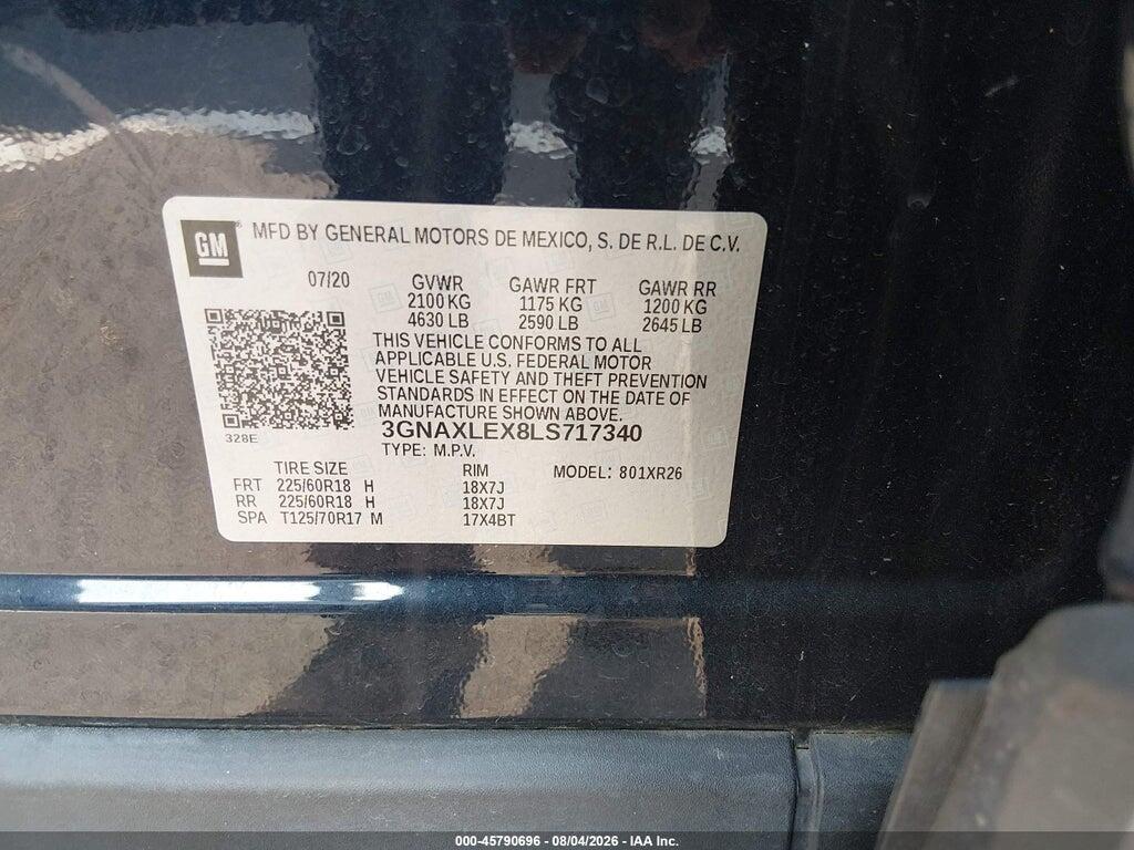 3GNAXLEX8LS717340 2020 CHEVROLET EQUINOX photo no. 9
