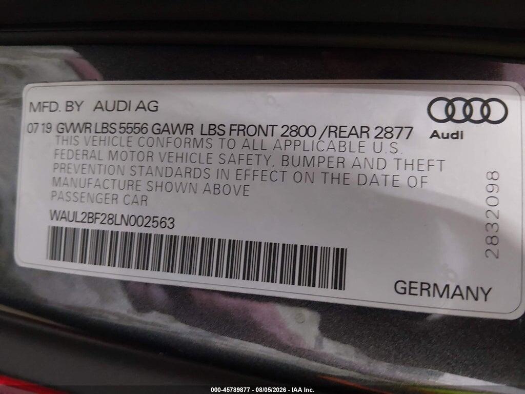 WAUL2BF28LN002563 2020 AUDI A6 photo no. 9