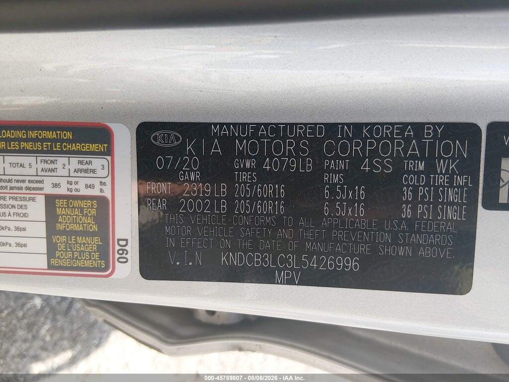 KNDCB3LC3L5426996 2020 KIA NIRO photo no. 9