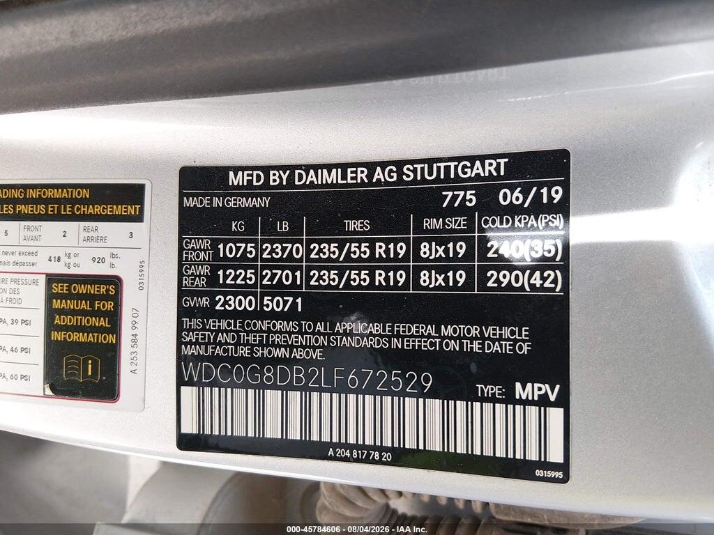 WDC0G8DB2LF672529 2020 MERCEDES-BENZ GLC 300 photo no. 9