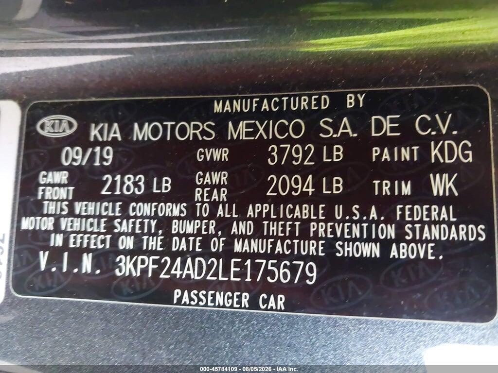3KPF24AD2LE175679 2020 KIA FORTE photo no. 9