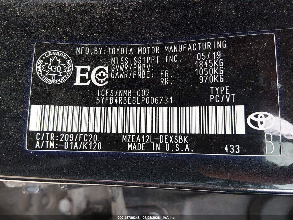 5YFB4RBE6LP006731 2020 TOYOTA COROLLA photo no. 9