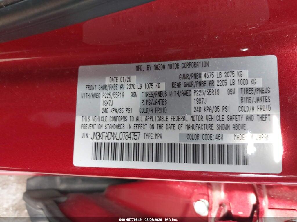 JM3KFADMXL0784757 2020 MAZDA CX-5 photo no. 9