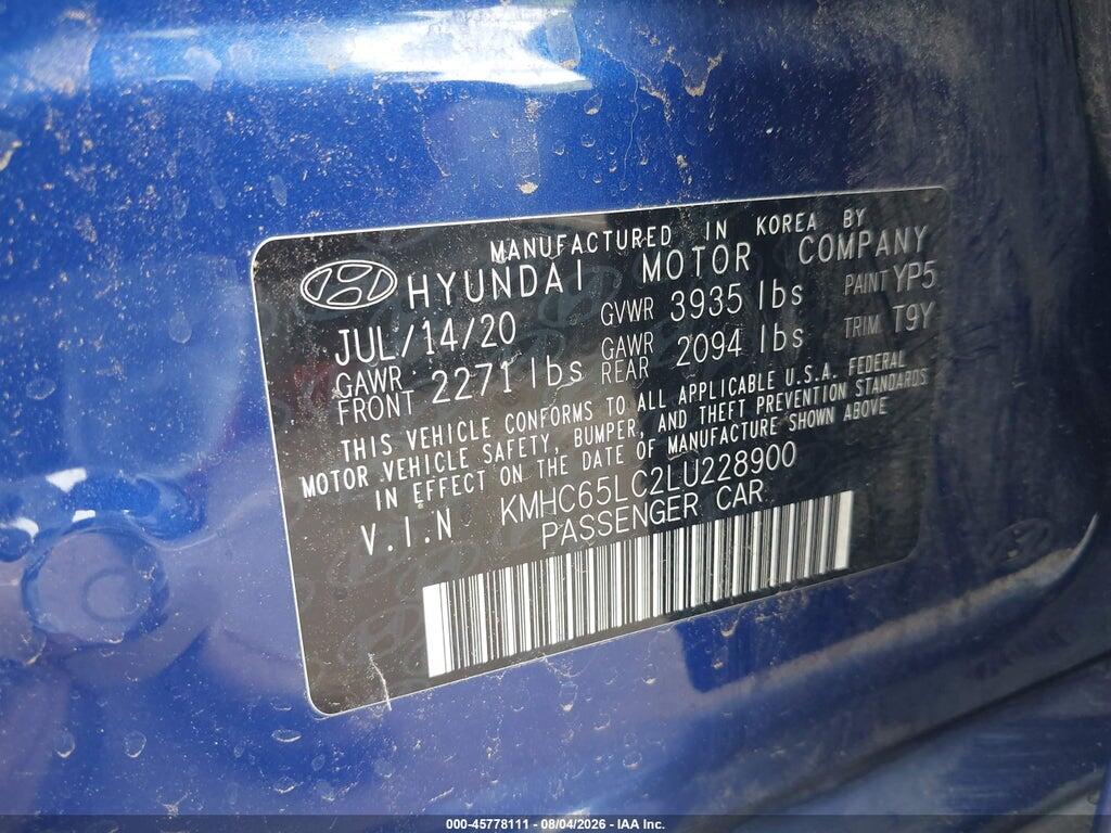 KMHC65LC2LU228900 2020 HYUNDAI IONIQ HYBRID photo no. 9