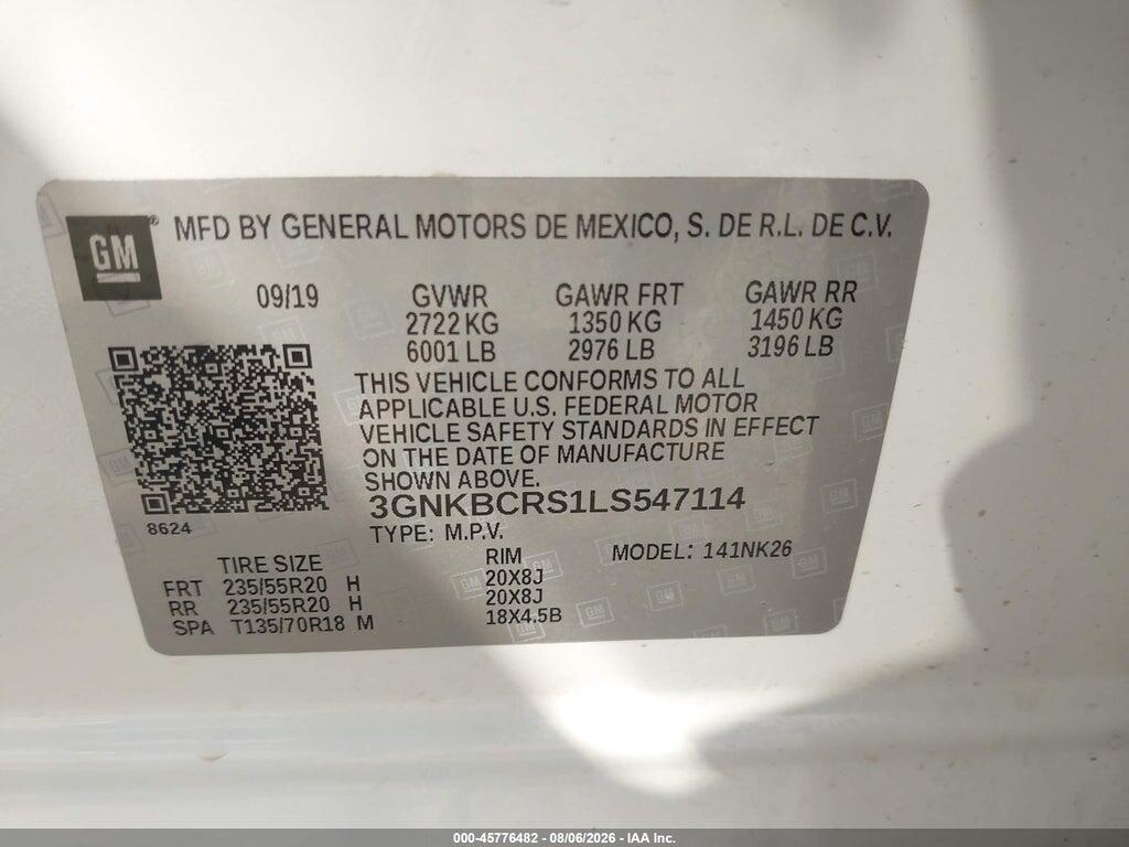 3GNKBCRS1LS547114 2020 CHEVROLET BLAZER photo no. 9