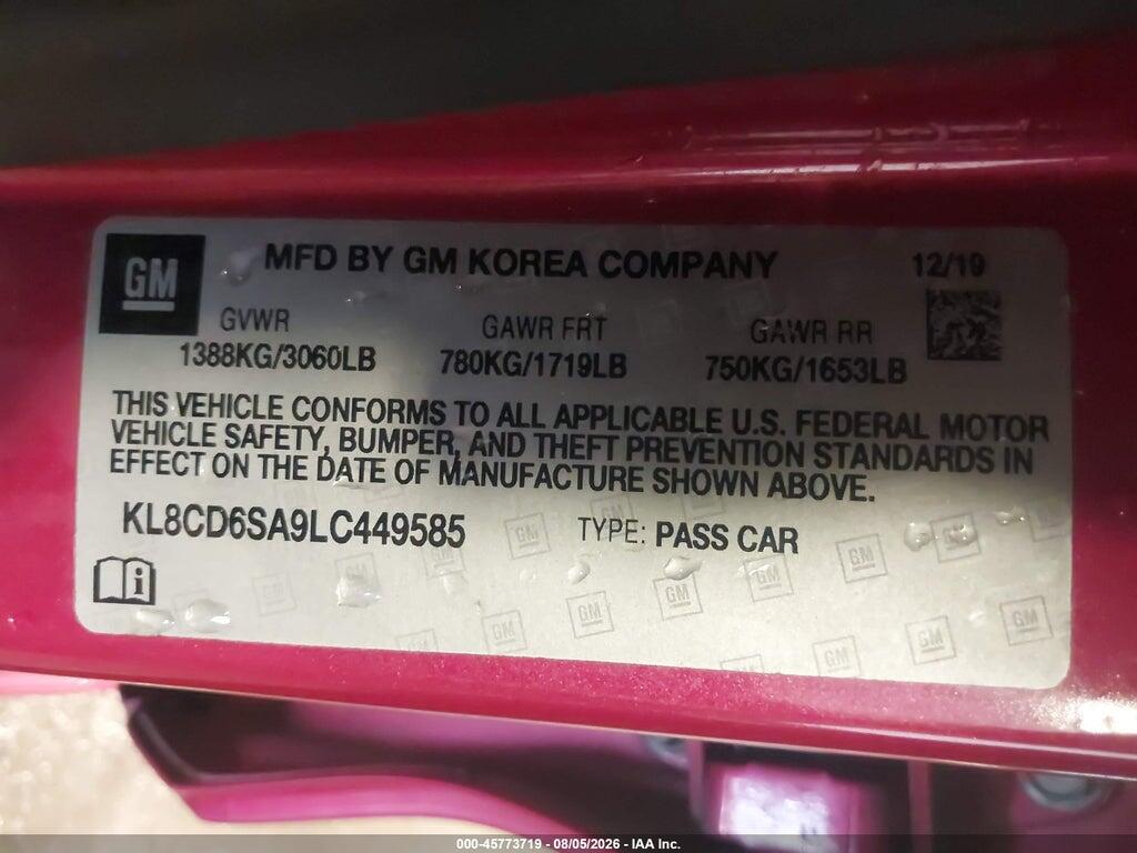 KL8CD6SA9LC449585 2020 CHEVROLET SPARK photo no. 9