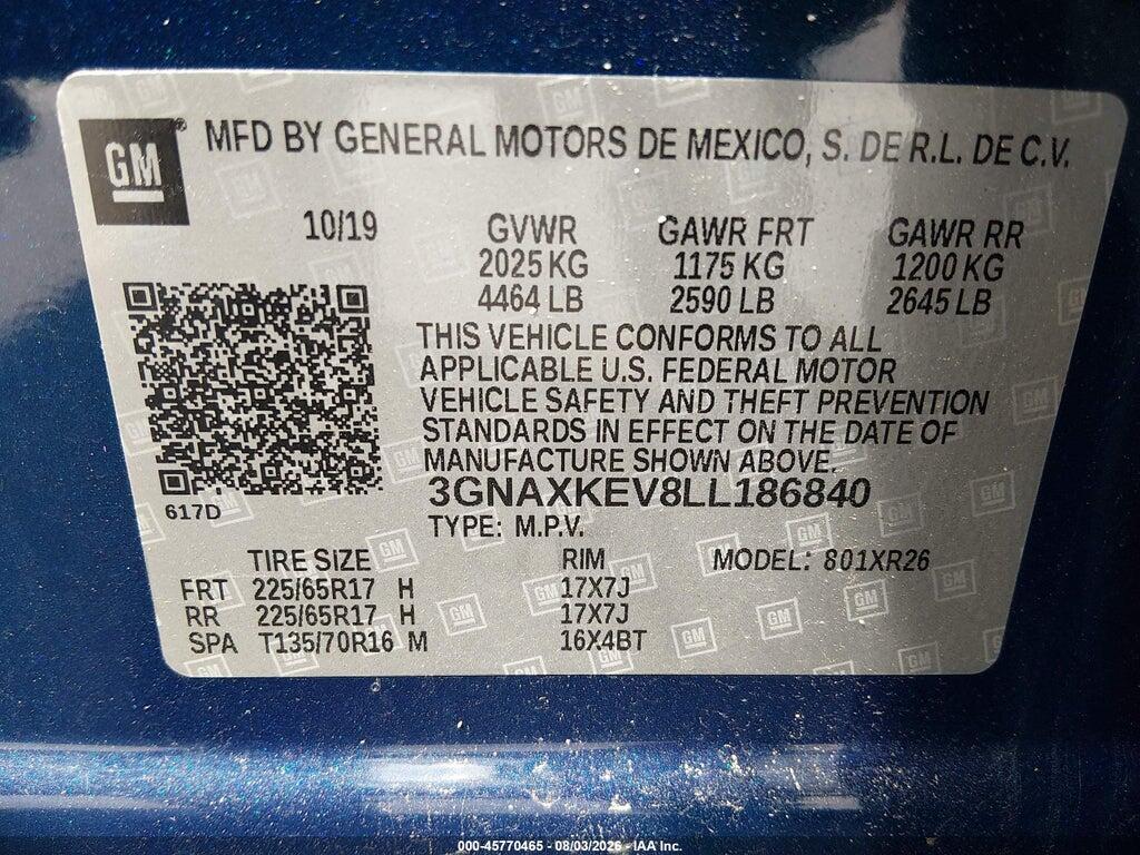 3GNAXKEV8LL186840 2020 CHEVROLET EQUINOX photo no. 9