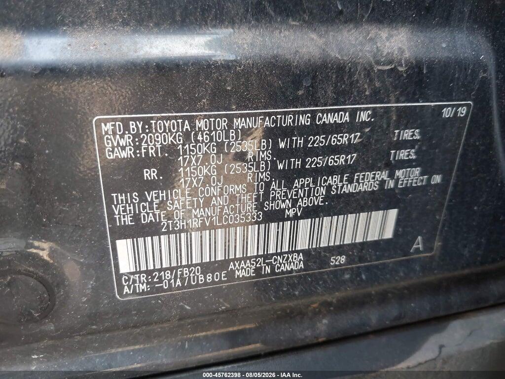 2T3H1RFV1LC035333 2020 TOYOTA RAV4 photo no. 9
