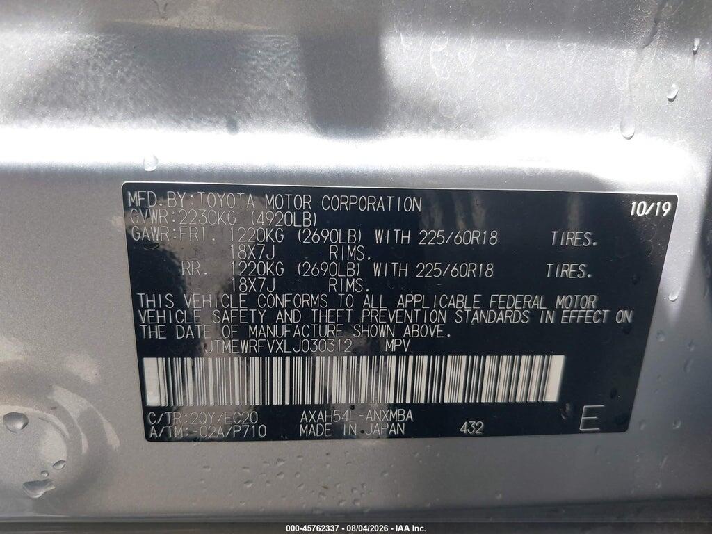 JTMEWRFVXLJ030312 2020 TOYOTA RAV4 HYBRID photo no. 9