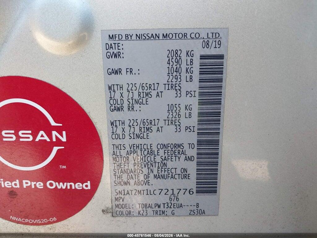 5N1AT2MT1LC721776 2020 NISSAN ROGUE photo no. 9