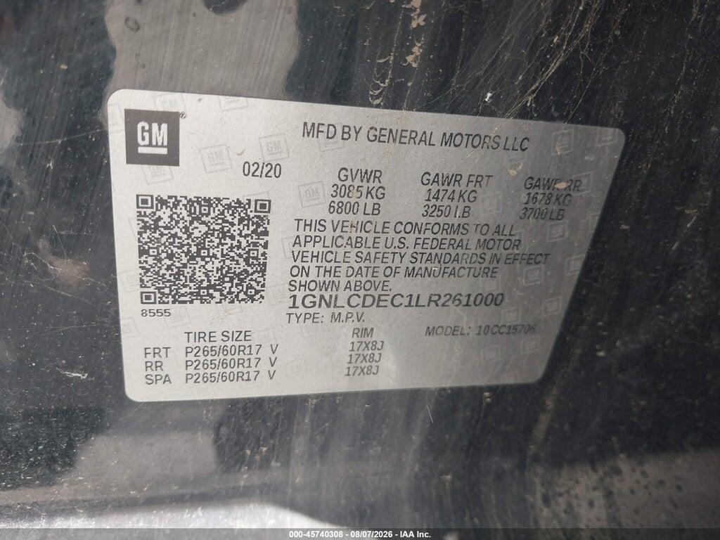 1GNLCDEC1LR261000 2020 CHEVROLET TAHOE photo no. 9