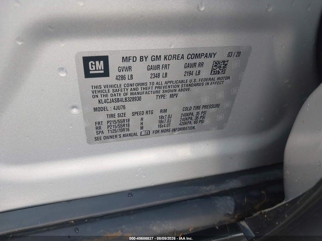 KL4CJASB4LB328930 2020 BUICK ENCORE photo no. 9