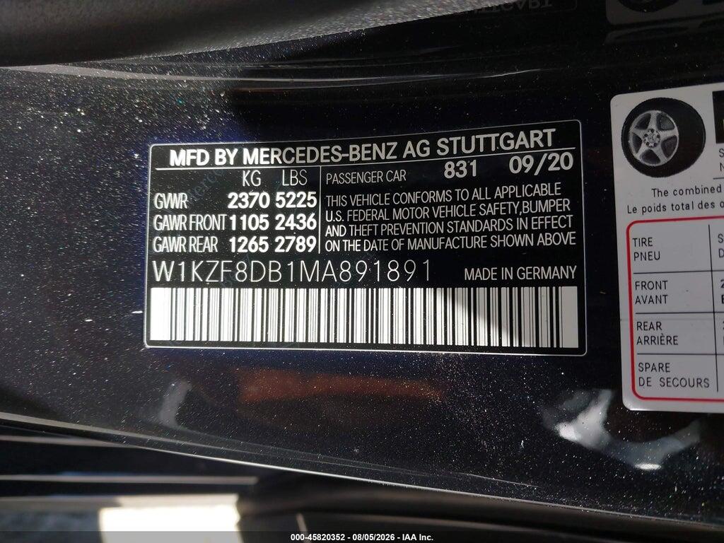 W1KZF8DB1MA891891 2021 MERCEDES-BENZ E 350 photo no. 9