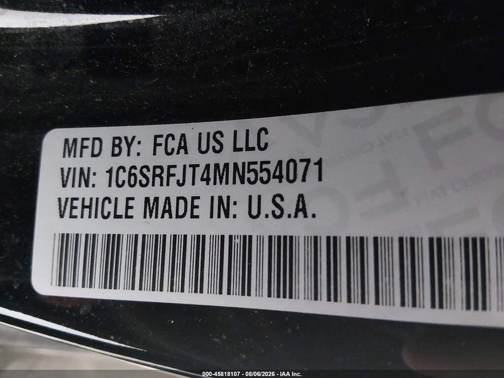 1C6SRFJT4MN554071 2021 RAM 1500 photo no. 9
