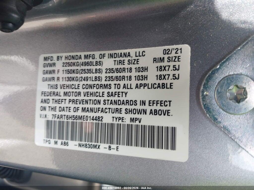 7FART6H56ME014482 2021 HONDA CR-V HYBRID photo no. 9