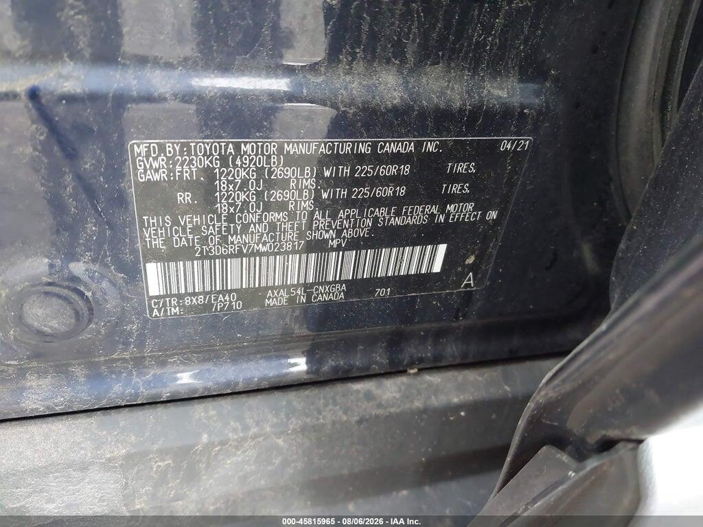 2T3D6RFV7MW023817 2021 TOYOTA RAV4 HYBRID photo no. 9
