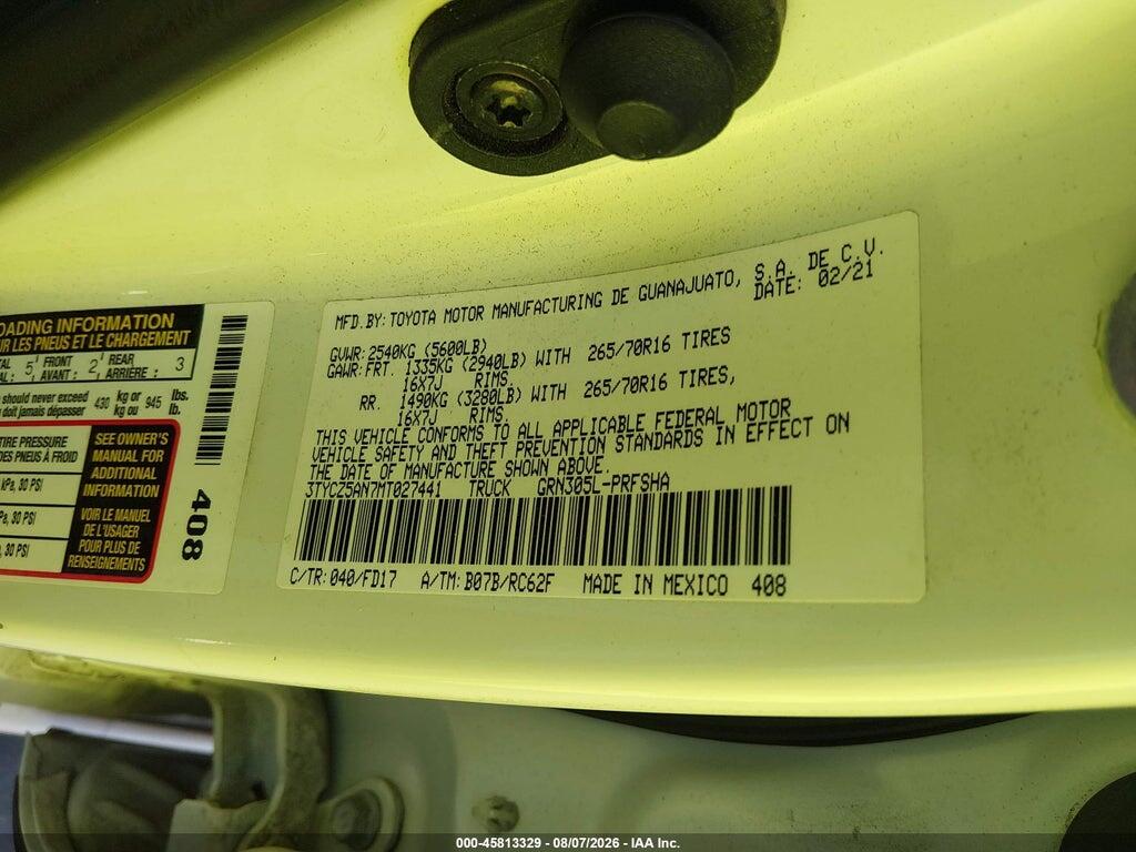 3TYCZ5AN7MT027441 2021 TOYOTA TACOMA photo no. 9