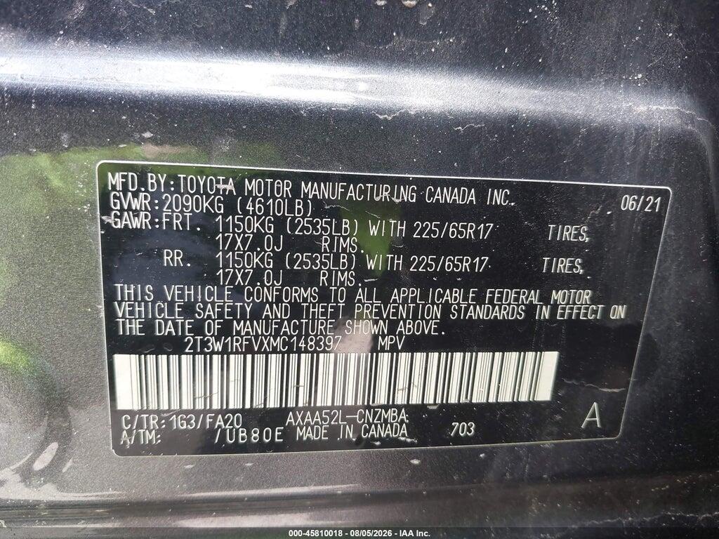 2T3W1RFVXMC148397 2021 TOYOTA RAV4 photo no. 9